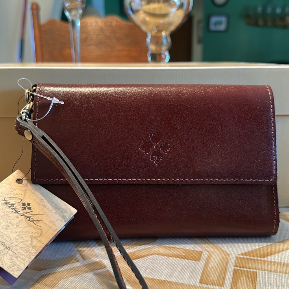 Patricia Nash Deep Red Leather Wristlet SOLD